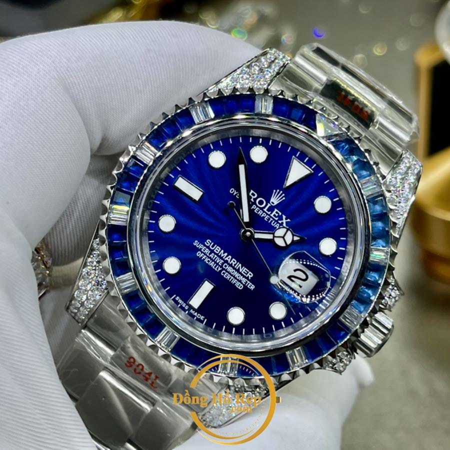 Đồng hồ Rolex Submariner nam Super Fake 1:1 mặt xanh Blue 17 Dong-ho-nam-rolex-super-fake (2)