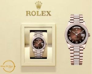 Rolex Day-date 36mm Everose Gold And Diamonds
