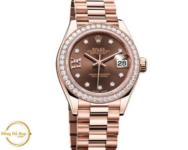 Rolex Lady-datejust 28mm Everose Gold And Diamonds